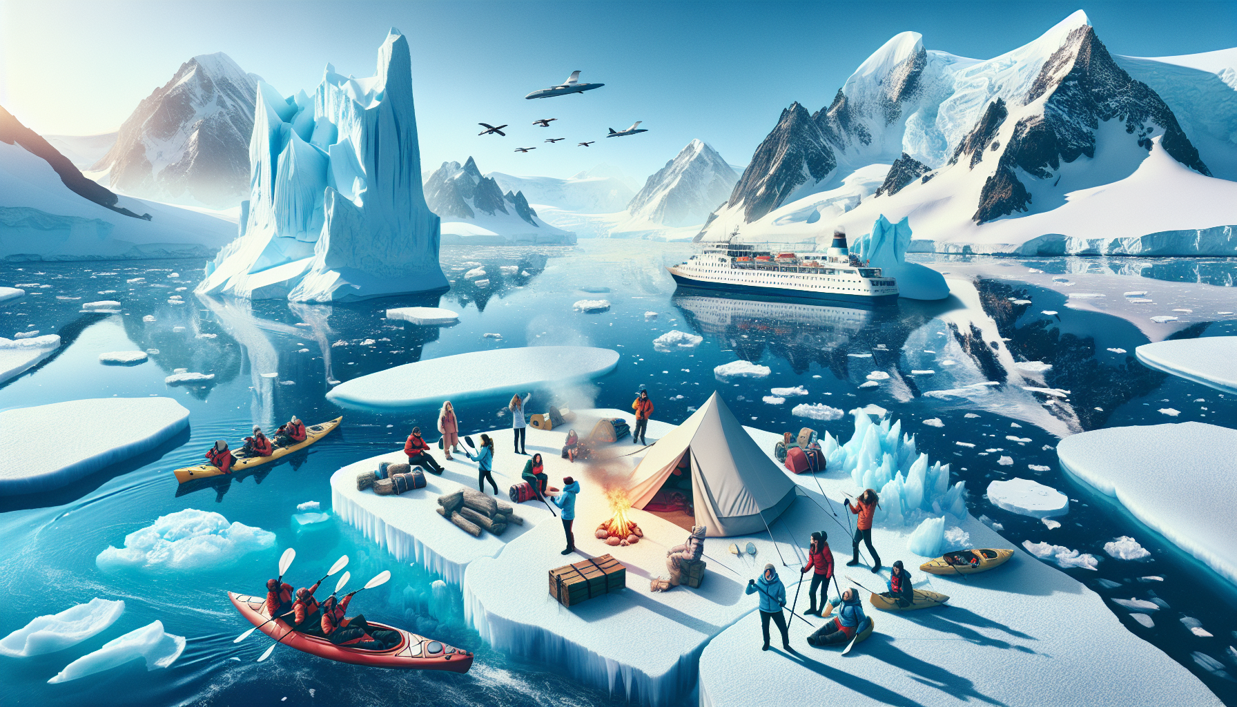 experience the ultimate adventure with antarctic travel and cruises. explore the stunning wilderness of antarctica through camping and kayaking for an unforgettable journey.